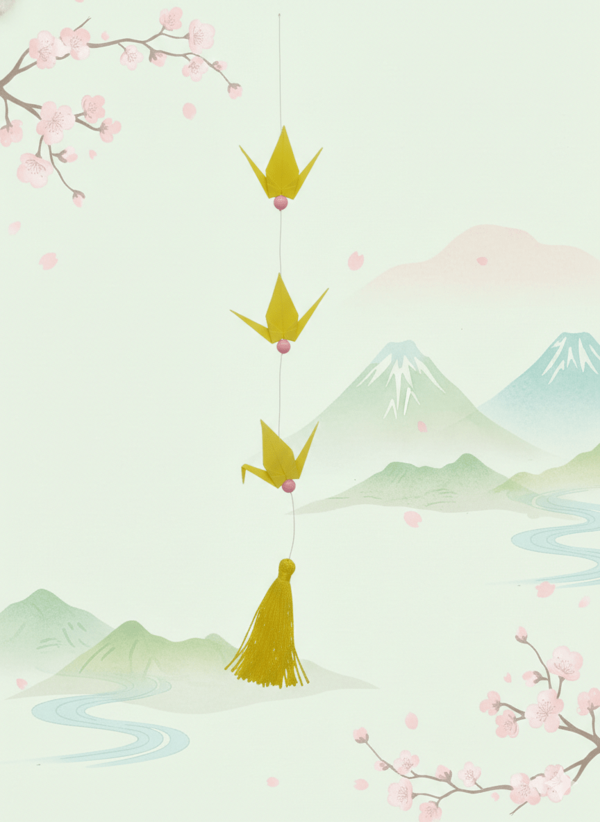 Móbile de Tsuru em Origami